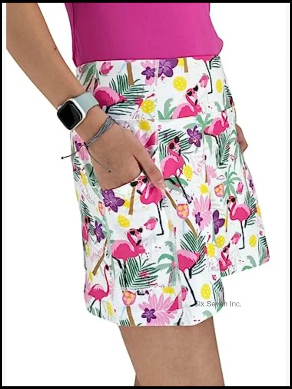 Pickleball Skort with Built-in Shorts, 3 Pockets, Moisture Wicking, Mid Rise